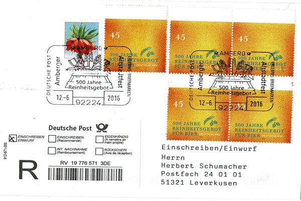 Brieven - Bieren. 500 Jaar Reinheitsgebot voor bier.