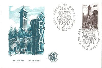 Les enveloppes FDC. Abdij van Orval.