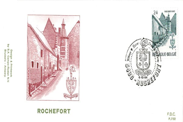 Les enveloppes FDC. Abdij van Rochefort .