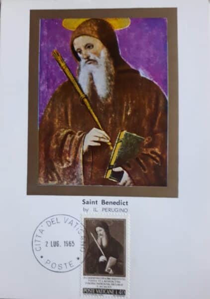 Maxikaart - Heiligen Benedictus van Nursia.
